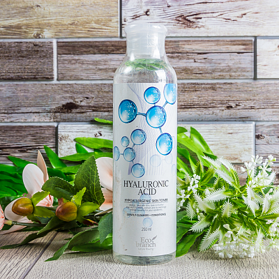 ECO BRANCH Тонер для лица с гиалуроновой кислотой HYALURONIC ACID Hypoallergenic Skin Toner 250ml