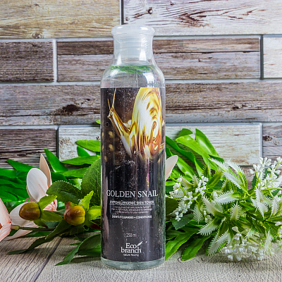 ECO BRANCH Тонер для лица с муцином улитки GOLDEN SNAIL Hypoallergenic Skin Toner 250ml