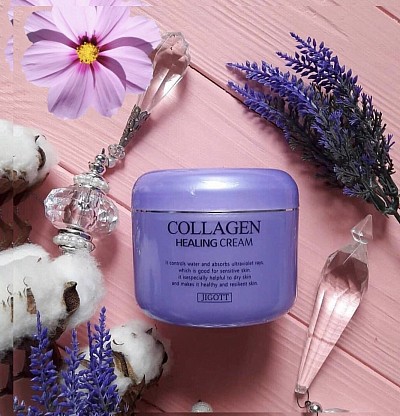 Ночной питательный крем с коллагеном Jigott Collagen Healing Cream